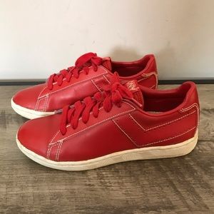 PONY Vintage 80s RED LEATHER Low SNEAKER Gym SHOES